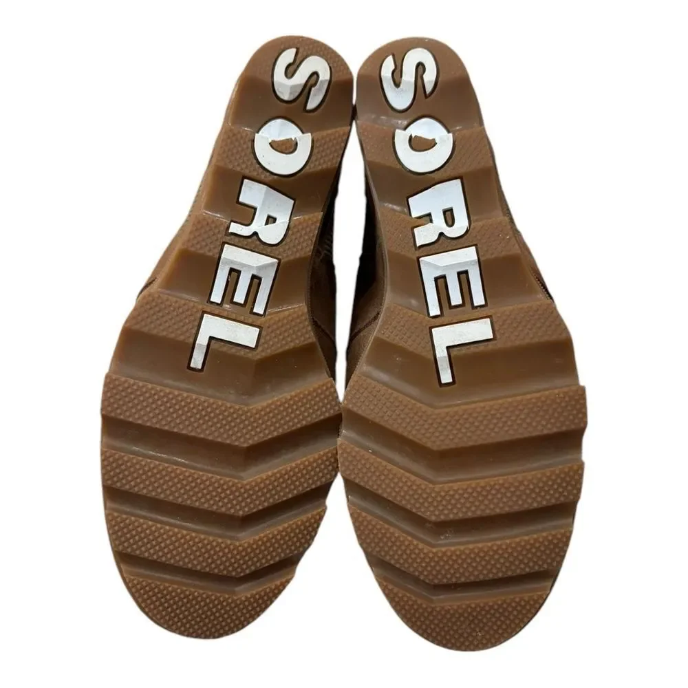 SOREL Joan of Arctic Wedge II Women's Chelsea Camel Brown Suede Boots Booties 10